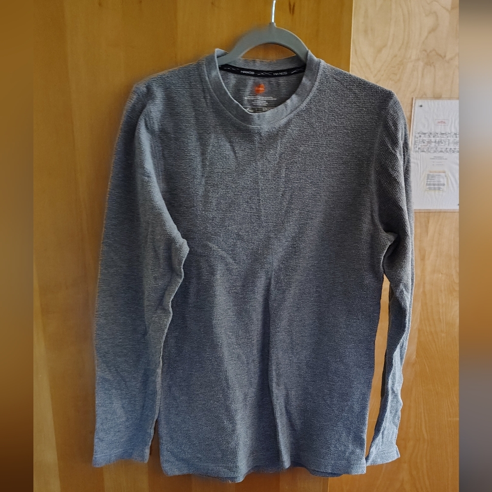 Men's Hanes Grey Long Sleeve Knitted Sweatshirt